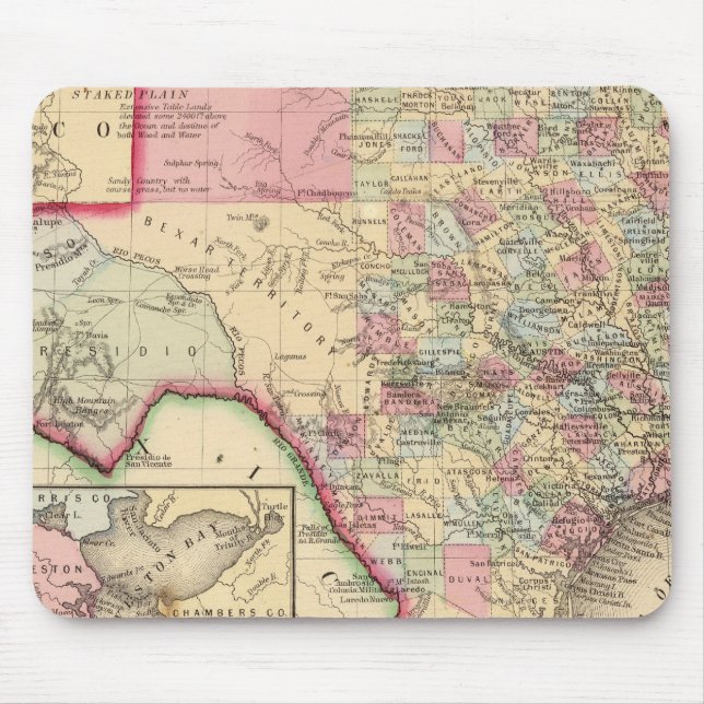 Texas Map by Mitchell Mouse Pad (Front)