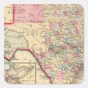 Texas Map by Mitchell Square Sticker