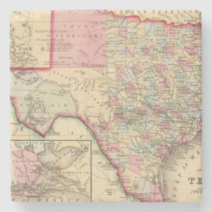 Texas Map by Mitchell Stone Coaster
