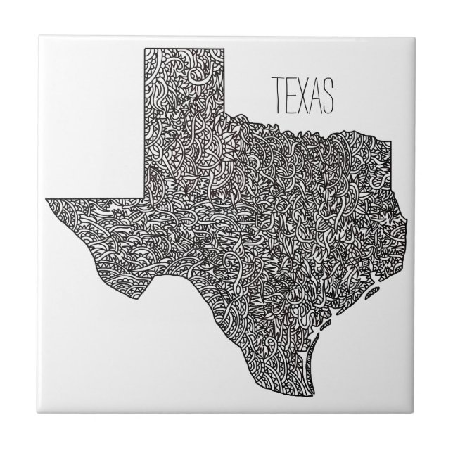 Texas Map Ceramic Tile (Front)