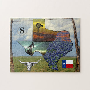 Texas - map, colourful photos 11x14 size jigsaw puzzle