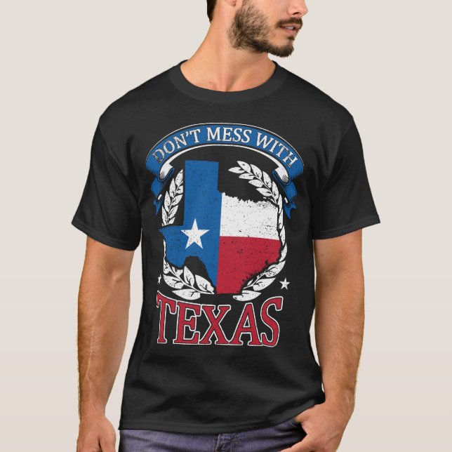 Texas Map, Don’t Mess With Texas T-Shirt (Front)