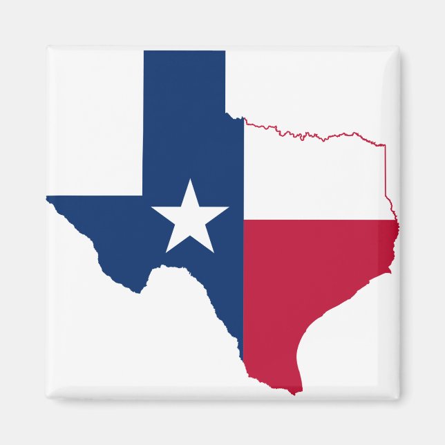 Texas map flag magnet (Front)