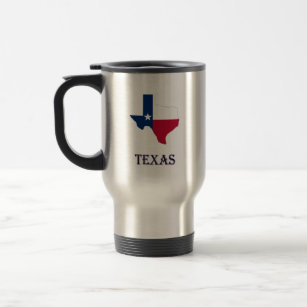 Texas Map & Flag T-Shirt Travel Mug