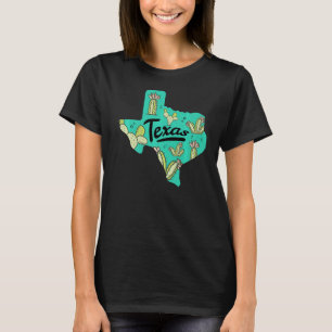 Texas Map Floral Cactus Pretty Texas State Outfit T-Shirt