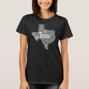 Texas Map Floral Cactus Pretty Texas State Outfit  T-Shirt