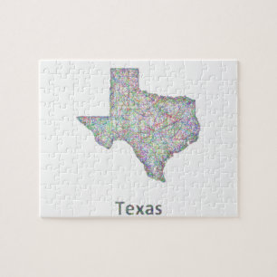 Texas map jigsaw puzzle