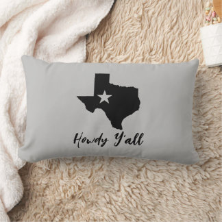 Texas Map Lone Star State Howdy Y'all Lumbar Cushion