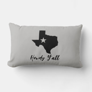 Texas Map Lone Star State Howdy Y'all Lumbar Cushion