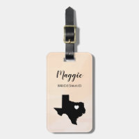 Texas Map Luggage Tag, Wedding Party Welcome