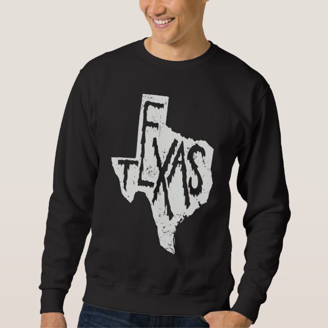Texas Map Outline State of USA Sweatshirt (Front)