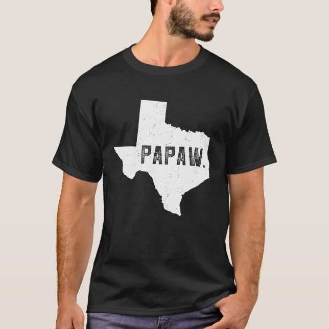 Texas Map Papaw T-Shirt (Front)