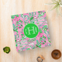 Texas Map Pink & Green Preppy Pattern Monogrammed
