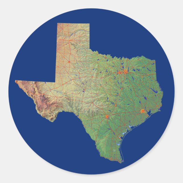 Texas Map Sticker (Front)