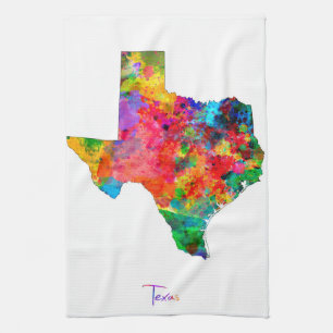 Texas Map Tea Towel