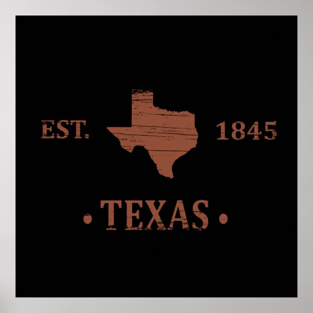 Texas map the lone star state poster (Front)