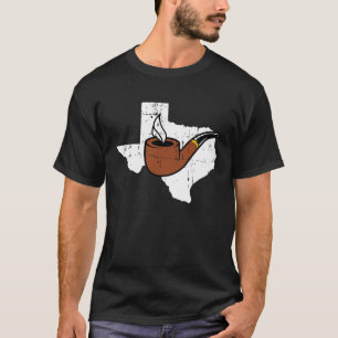 Texas Map Tobacco Pipe Smoking Hobby Briar Pipe Sm T-Shirt