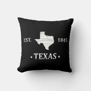 Texas map white the lone star state cushion