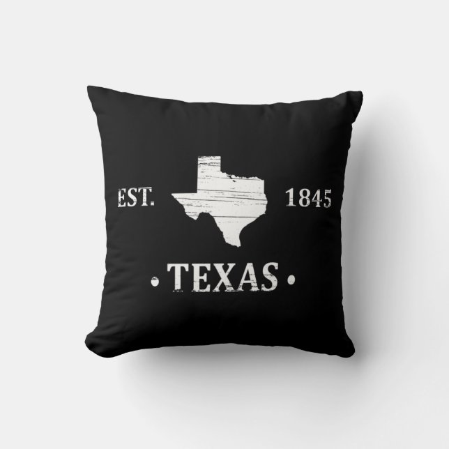 Texas map white the lone star state cushion (Front)