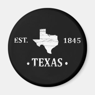 Texas map white the lone star state magnet