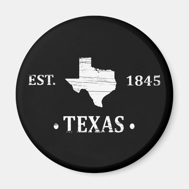 Texas map white the lone star state magnet (Front)