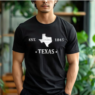 Texas map white the lone star state T-Shirt