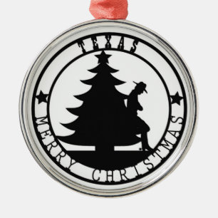 Texas Merry Christmas Metal Ornament