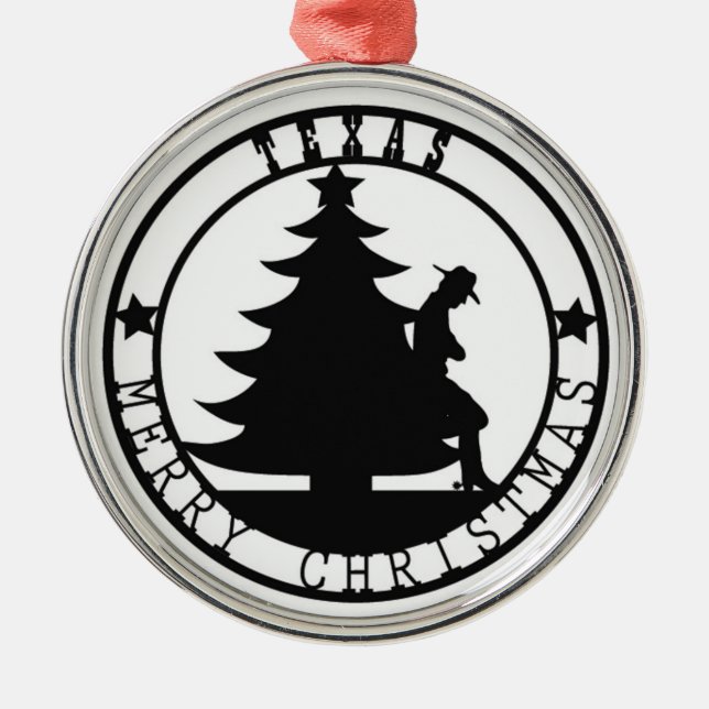 Texas Merry Christmas Metal Ornament (Front)