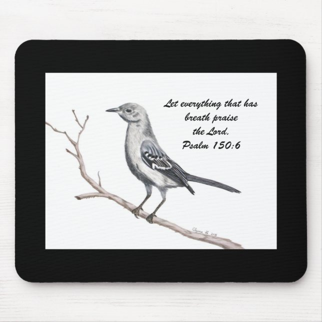Texas Mockingbird Inspirational Mousepad (Front)
