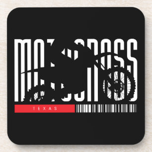 Texas Motocross Motorcycle Silhouette Coaster