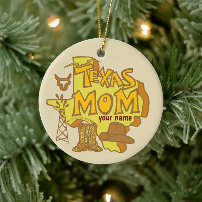 Texas Mum  Ceramic Ornament (Tree)