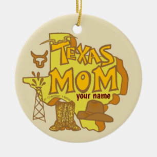 Texas Mum  Ceramic Ornament
