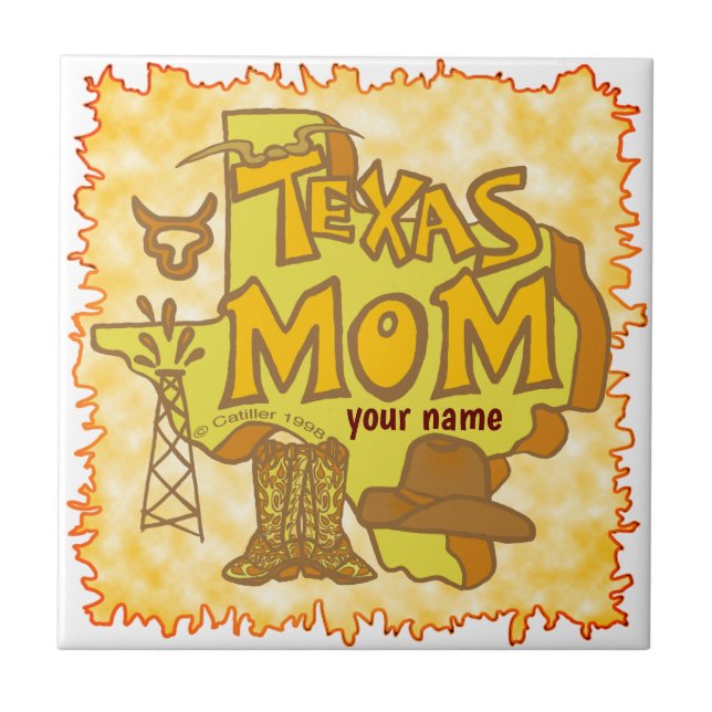Texas Mum  Ceramic Tile (Front)