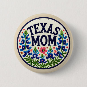 Texas Mum Mother's Day texas Bluebonnets           6 Cm Round Badge