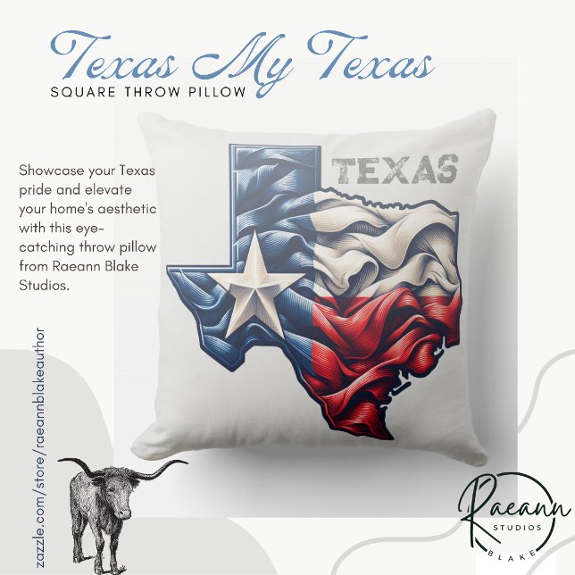 Texas My Texas Square Throw Pillow (Creator Uploaded)