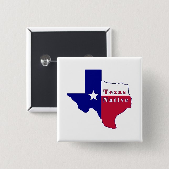 Texas Native Flag Map 15 Cm Square Badge (Front & Back)