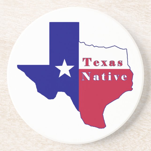 Texas Native Flag Map Coaster (Front)