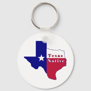 Texas Native Flag Map Key Ring