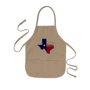 Texas Native Flag Map Kids Apron