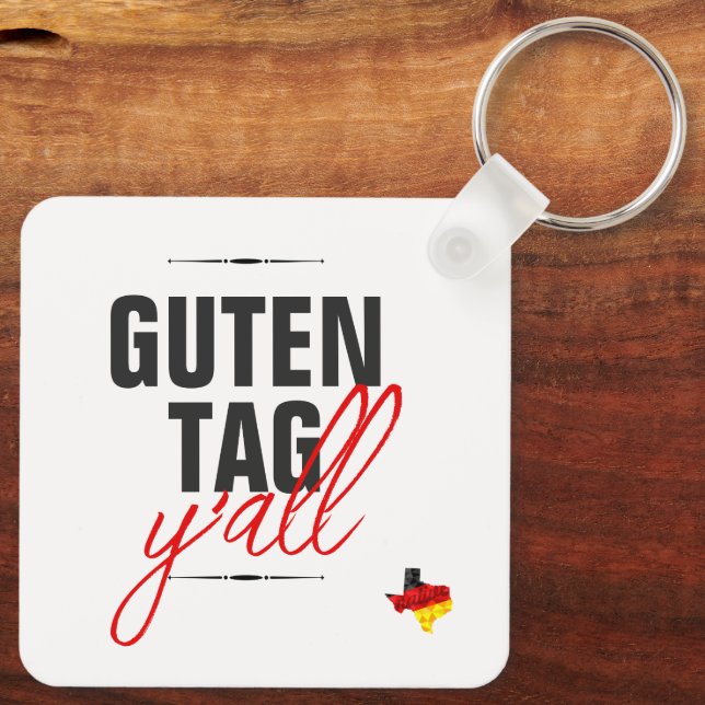Texas Native Polygon German Flag Keychain (Back)