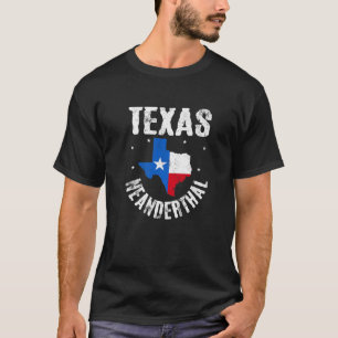 Texas Neanderthal Thinking Funny American USA Flag T-Shirt