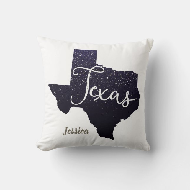Texas Night Stars State Shape Cushion (Front)