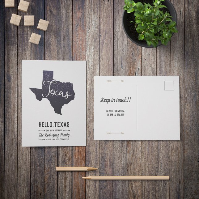 Texas Night Stars State Shape Moving Announcement Postcard (Creator Uploaded)