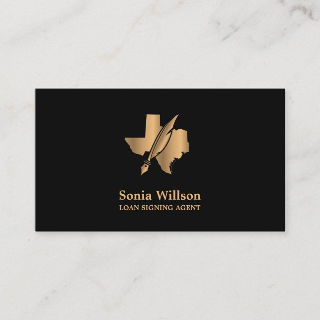 Texas Notary Loan Signing Agent Modern Blush Pink  Business Card (Front)