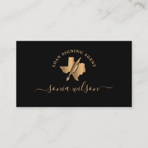 Texas Notary Loan Signing Agent Modern Typography Business Card