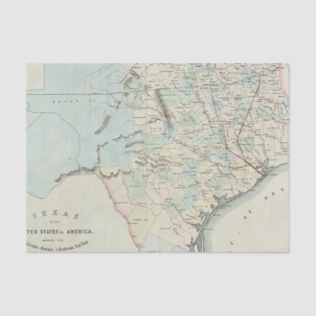 Texas of the United States of America Tissue Paper (Front)