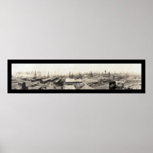 Texas Oil Field & Town Photo 1919 Poster