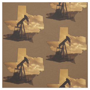 Texas Oil Pump Jack Print Fabric 4.5" Square