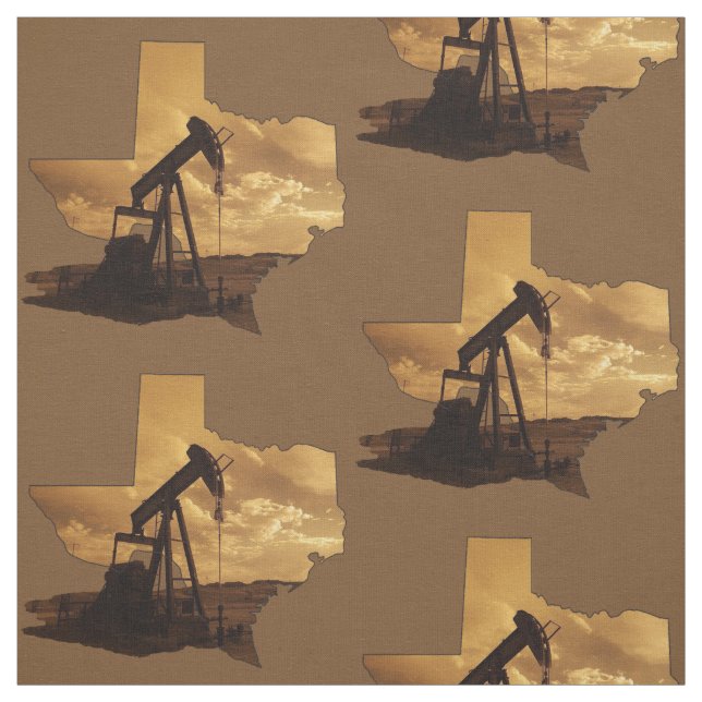 Texas Oil  Pump Jack Print Fabric  4.5" Square (Swatch)
