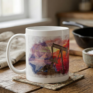 Texas Oil Pumpjack: Lone Star State Heritage Art Coffee Mug